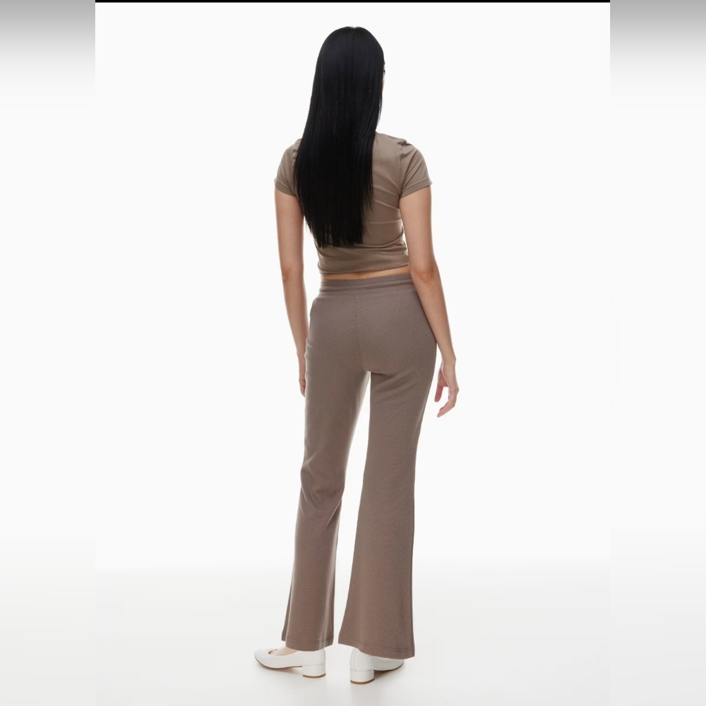 Aritzia Sunday Best Baby Waffle Pants Flare Burgundy Size XS - Picture 8 of 10